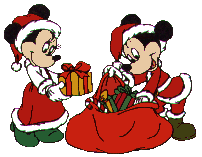 gif Mickey et Minnie et les cadeaux