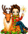 Gif personnage et le cerf